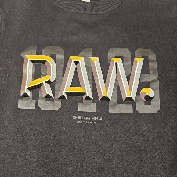 G-STAR RAW DOT Sweater Sweatshirt Mens XS Dark Black Graphic Crewneck Streetwear - Picture 3 of 15